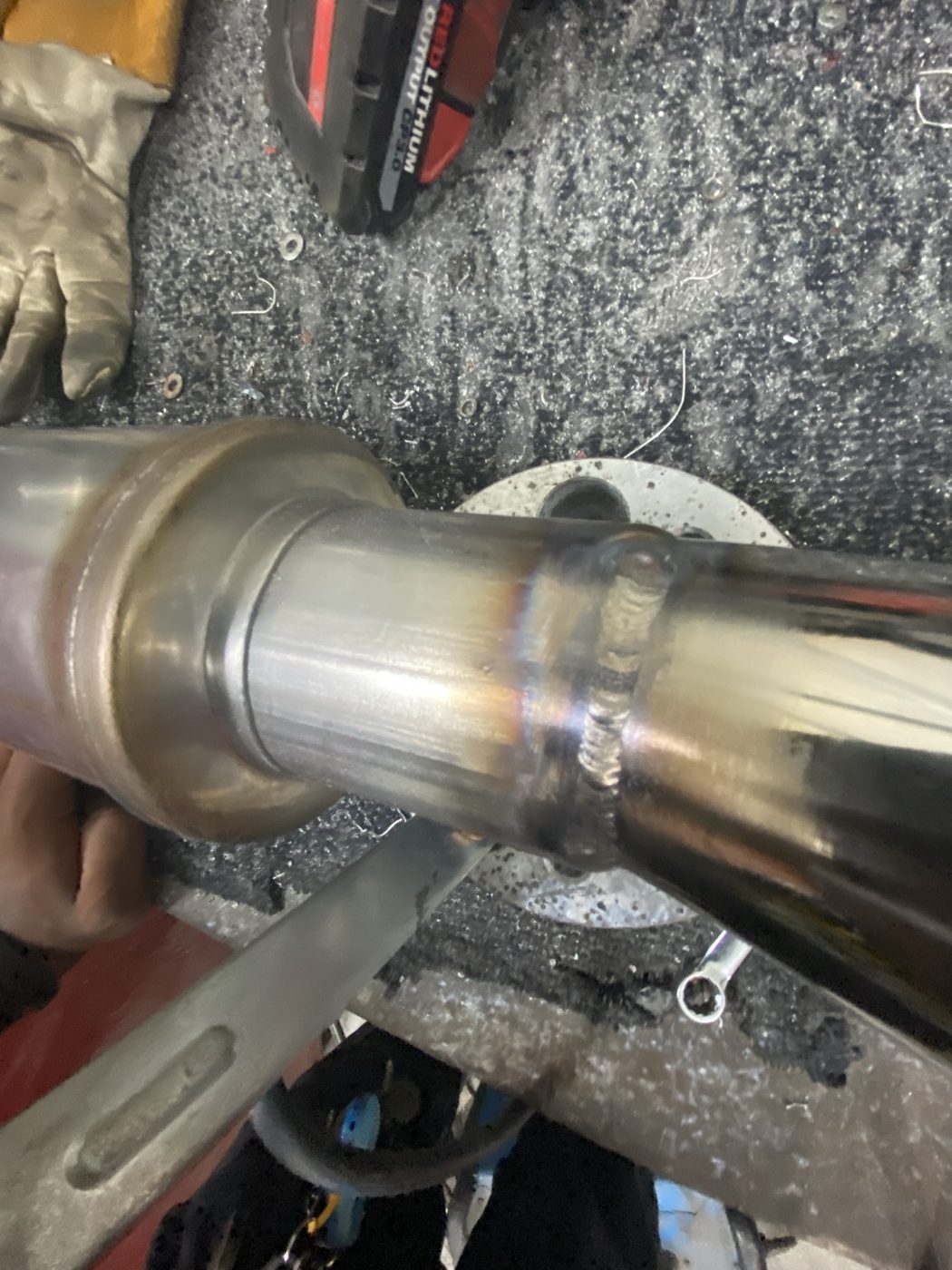 Custom Exhaust TIG Detail